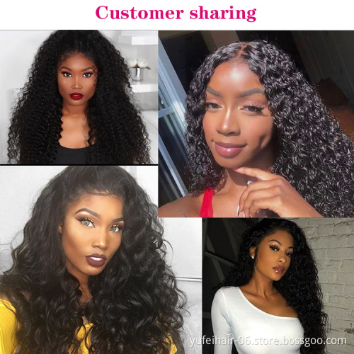 Unprocessed Raw Virgin 100% Human Hair 13X6 Hd Transparent Lace Front Wigs Water Wave Lace Frontal Wig for Women